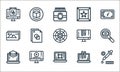 designing line icons. linear set. quality vector line set such as pen tool, laptop, laptop, laptop, led, image gallery, led, star