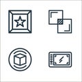 designing line icons. linear set. quality vector line set such as tablet, box, full screen