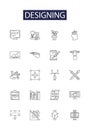 Designing line vector icons and signs. Artistic, Styling, Modelling, Crafting, Constructing, Reworking, Visualizing