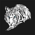 White tiger background illustration with style