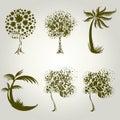 Designs with decorative tree from leafs Royalty Free Stock Photo