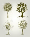 Designs with decorative tree from leafs