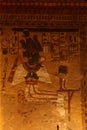 The designs in Nefertari tomb in Luxor in Egypt