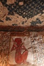 The designs in Queen Nefertari tomb in Queens valley in Luxor