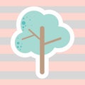 Design of a cute little tree in a soft colour background for any template and social media post Royalty Free Stock Photo