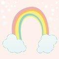 Design of a rainbow in a soft colour background for any template and social media post Royalty Free Stock Photo