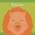 Design of a relax charming lion`s times for any template Royalty Free Stock Photo