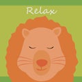 Design of a relax charming lion`s times for any template