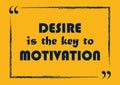 Desire is the key to motivation. Inspirational motivational quote