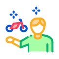 Desire man to rent bike icon vector outline illustration