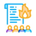 Desire to burn documents icon vector outline illustration