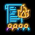 desire to burn documents neon glow icon illustration
