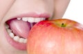 Desire to eat an apple Royalty Free Stock Photo