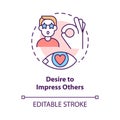 Desire to impress others concept icon