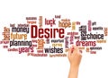 Desire word cloud hand writing concept