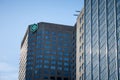 Desjardins Bank logo on their main office for Montreal, Quebec, in the Complexe Desjardins.