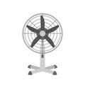 Desk air fan realistic vector illustration. Summer air cooling tool for office isolated on white background. Electrical
