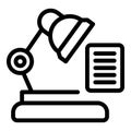 Desk business lamp icon outline vector. People team target