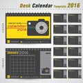 Desk calendar 2016 design template for photography