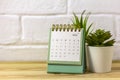 Desk calendar for July 2024 on the desktop. Royalty Free Stock Photo