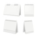 Desk calendar. Organizer with blank pages diary calendar on table vector realistic mockup