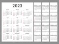 Desk calendar pages. Simple monthly layout. Trendy minimalist style. Wall vertical 2023 year planner. Numbers and