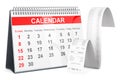 Desk calendar with receipt print, 3D rendering