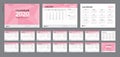 Desk calendar template 2020, Calendar 2021, , Set of 12 Months, Planner, Week starts on Sunday, Stationery design, advertisement