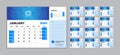 Desk Calendar 2024 Template Set Vector, Week Starts Sunday, Set Of 12 Month, Creative Calendar 2024 Year, Wall Calendar 2024,