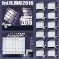 Desk Calendar 2016 Vector Design Template. Set of 12 Months. Royalty Free Stock Photo