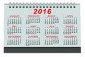 Desk Calendar 2016 Royalty Free Stock Photo