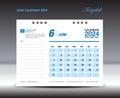 Desk calender 2024 design, June 2024 template, Calendar 2024 template, planner, simple, Wall calendar design, week starts on