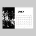 Desk calender 2022, July month template, Calendar 2022 template, planner, simple,
