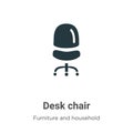 Desk chair vector icon on white background. Flat vector desk chair icon symbol sign from modern furniture and household collection Royalty Free Stock Photo