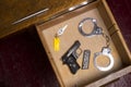 Desk Drawer of a Law Enforcement Officer