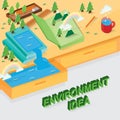 Desk of Environment idea Royalty Free Stock Photo