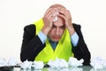 Desk full of screwed up paper Royalty Free Stock Photo