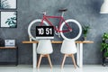 Desk with hipster bicycle