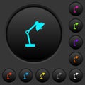 Desk lamp dark push buttons with color icons