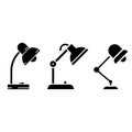 Desk lamp icon vector. Lamp illustrator sign. Light symbol or logo.