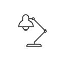 Desk lamp line icon, outline vector sign, linear style pictogram isolated on white.