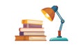 Desk Lamp with Stack of Books, Study and Education Theme, vector design Generative AI Royalty Free Stock Photo