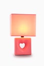 Christmas gift The wedding gift Valentines Day romantic pink Desk lamp table light Royalty Free Stock Photo
