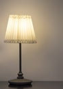 Desk lamp on the wood table Royalty Free Stock Photo