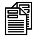 Desk letter tray icon outline vector. Bureau file repository
