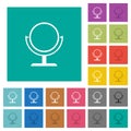 Desk mirror square flat multi colored icons