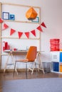 Desk in modern teen room Royalty Free Stock Photo