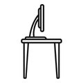 Desk monitor icon outline vector. Office sit Royalty Free Stock Photo