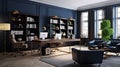 desk navy blue office