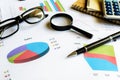 Desk office business financial accounting calculate, Graph analysis Royalty Free Stock Photo